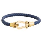 Shining Jewel Braided Design Stainless Steel and Leather Bracelet for Men, Boys Gold (SJ_3568_BL)