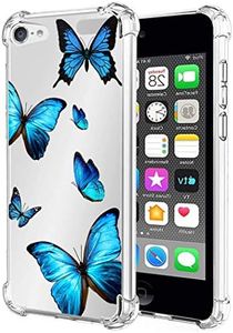 Zoeirc iPod Touch 7 / iPod Touch 6 / iPod Touch 5 Case Clear Case for Girls Women, Soft TPU Shockproof Protective Transparent Phone Case Cover for Apple iPod Touch 5/6 / 7th (Butterfly)