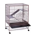 Prevue Pet Products Rat, Chinchilla, Baby Ferret Cage, Metal Home Crate for Small Animal Critters, Chew-Proof House with Caster Wheels, Earthtone Dusted Rose Hammertone Finish 31 inches x 20.5 inches