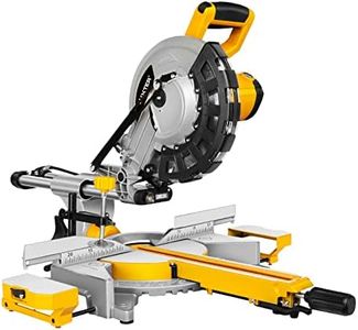 Generic LUXTER 254mm/ 10" 2400W Sliding Mitre Saw Aluminium Wood Plastic Cutting Durable Sliding Mitre Saw, Corded Electric