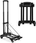 KEDSUM Folding Hand Truck, 220 lbs Heavy Duty Utility Cart with 4 Wheels Solid Construction, Portable Fold Up Dolly, Compact and Lightweight for Luggage, Personal, Travel, Moving and Office Use