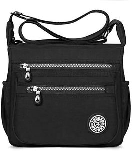 TIBES Fashion Women Nylon Shoulder Bag Waterproof Crossbody Purse Organize Travel Messenger Bag
