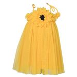 PINK WINGS Baby Girl Sunflower Tutu Dress (1-2 Years, Yellow)