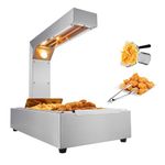 VEVOR French Fry Food Warmer, 750W Commercial Food Heating Lamp, Electric Stainless Steel Warming Light Dump Station, Countertop 104-122°F Fries Food Warmer for Chip Buffet Kitchen Restaurant, Silver