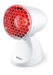 Beurer IL 11 Infrared Lamp with Protective Grid, Medical Device with Calming Heat for Use in Colds and Muscle Strains, 5 Levels of Tilt