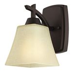 Westinghouse 6307300 Midori One-Light Indoor Wall Fixture, Oil Rubbed Bronze Finish with Amber Linen Glass