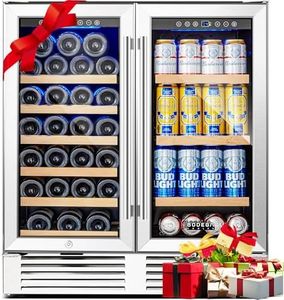 BODEGA 30 Inch Wine and Beverage Refrigerator, Commercial Back Bar Cooler with Digital Touch Control, Dual Zone Wine and Beverage Cooler, Commercial Beverage Refrigerator Holds 31 Bottles and 92 Cans.