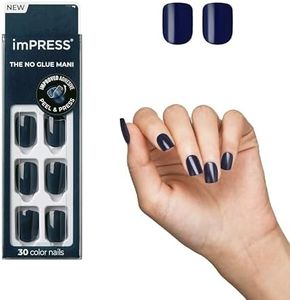 imPRESS KISS Color Gel Nail Kit, Graytitude, with PureFit Technology, Polish-Free Colour Mani, Includes Prep Pad, Mini File, Cuticle Stick, and 30 Fake Nails