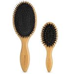 Hair Brush Set, BESTOOL Boar Bristle Hair Brush Set with Detangling Nylon Pin, Home & Travel Hair Brushes for Women Men Kid All Wet or Dry Hair's Detangle, Massage, Add Shine
