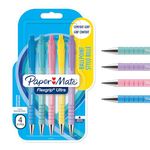 Paper Mate Flexgrip Ultra Pastel Ballpoint Pens | Medium Point (1.0mm) | Black Ink | Pastel Barrels | 5 Count