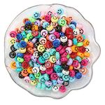 Smile Face Beads, 10mm Happy Face, Acrylic, Cute Spacer Beads, Necklace and Bracelet Making, Jewelry Supplies, 100pcs (Multi Color)