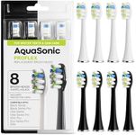 AquaSonic Duo PRO 8-Pack Replacement Brush Heads - Upgraded Proflex Brush Heads for Improved Plaque Removal - Genuine AquaSonic