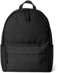 Amazon Basics Backpack for School, Travel, Study with Padded Adjustable Shoulder Straps, Spacious Compartment, Water Bottle Pockets, Durable Classic Design, Black