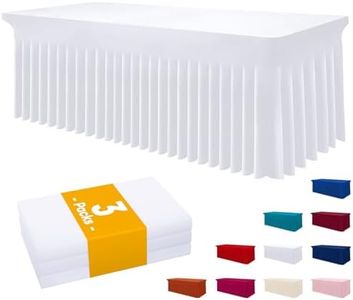 Smiry 3 Pack Spandex Elastic Fitted Table Cloth Skirt for 6FT Table