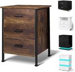 ALFORDSON Bedside Table 3-Drawer Sofa Side End Table Organizer 40cm x 40cm x 61cm Wooden Storage Cabinet Nightstand Chest for Bedroom, Living Room and Hallway (Oleta Dark Oak)