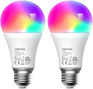 meross Smart Wi-Fi LED Bulb, E27 Light Bulb, Multiple Colors, RGBCW, 810 Lumens, 60W Equivalent, Compatible with Alexa, Google Assistant, No Hub Required, 2 Pack