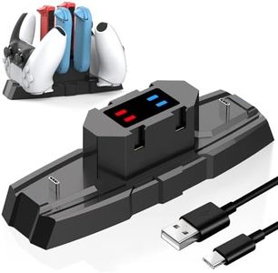 Controller Charger for Nintendo Switch & OLED,Charging Dock Station for Joy con and Pro Controller, 6 in 1 Chargers for Switch Multiple Devices with LED Indicator