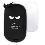 kwmobile Neoprene Case Compatible with Apple Magic Mouse 1/2 - Case Bag - Don't touch my mouse White/Black