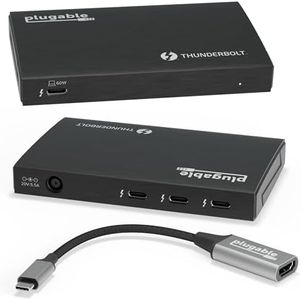 Plugable Thunderbolt 4 Hub, 4-in-1 Pure USB-C Design, includes USB-C to 4K HDMI Adapter, 60W Laptop Charging, Compatible with Mac and Windows and USB-C, Thunderbolt, and USB4 Devices, Driverless