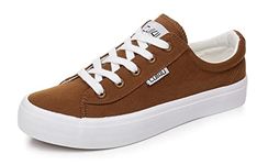 Cull4U Women's Tendency Lowtop Sneakers Shoes, Chocolate/White, 6 UK