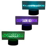 Personalised gamer name tag sign. Gaming name light up LED lamp. Games room light. Unqiue gift for online video gamers