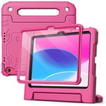JETech Kids Cover Case for iPad (A16) 11th/10th Generation (2025/2022) with Built-in Screen Protector, Shockproof Full-Body Handle Stand Tablet Protective Cover (Plum)