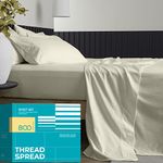 100% Cotton Twin XL Sheet Set - 3 PCs - Fits College Dorm Rooms - Hotel Style Luxury Sheets - Deep Pockets Easy Fit - 800 TC Sateen Weave Breathable & Cooling Bedsheets for Hot Sleepers - Sand