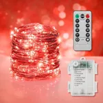 Twinkle Star LED Copper Wire String Lights Battery Operated 8 Modes with Remote, Waterproof Fairy String Lights for Indoor Outdoor Home Wedding Party Decoration