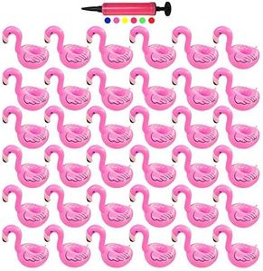 PETUOL 36 Packs Inflatable Drink Holders, Drink Floats Inflatable Cup Coasters for Pool Party and Kids Bath Toys Flamingos - Cup Holders for Bachelorette Party and Birthday Party and Anniversaries