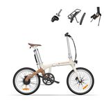 ADO AirCarbon Electric Bike Folding, 20" EBike for Adults, Ultra Light Weight 14.5 KG Electric Bicycle, Belt Drive/Bafang Motor/ECO and SPORT Mode/Anti-theft GPS/LCD/APP/Range Up To 100KM (Khaki)