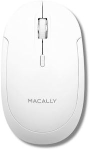 Macally Wireless Bluetooth Mouse for Mac, MacBook Pro/Air, iPad, and PC - Quiet Click and Comfortable Wireless Mouse - Compatible Wireless Apple Mouse - White Laptop Mouse Bluetooth