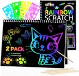 OSLINE Arts and Crafts for Kids Age 3-10,Gifts for 4-6-8 Year Old Girls Boys Toys,Toys for 5 6 7 Year Old,DIY Rainbow Scratch Paper Art Notebooks Kits for Kids,kids Christmas Birthday Gifts Age 7-12