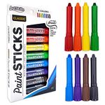 ArtSkills Non-Toxic, Water-Based Paint Sticks with Caps for Kids and Adults, Quick Drying, 8, Pack of 1, Vibrant Colors