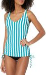 Catalina Women's Standard Side Cinch Tankini Top with Adjustabiliy, Blazing Blue, Small