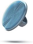 Boie USA Face Scrubber - Handheld Facial Tool, Deep Cleansing Exfoliating Facial Brush. Fights Acne with Gentle, Silicone-Like Bristles, Long Lasting, & Hypoallergenic (Blue)