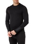 Helly-Hansen Mens LIFA Merino Midweight Crew Base Layer Shirt, 990 Black, Large