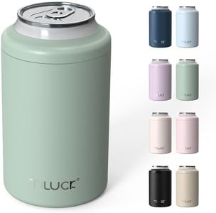 TILUCK Standard Can Cooler for Beer & Soda, Stainless Steel, Doucle-Walled Stainless Steel Insulated Cans, Standard 12 oz (Frosted Green)