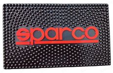 CARIZO Anti Slip Non-Slip Pads Sticky Pads/Mats | Dash Cell Phone Mount | Dashboard Pad Accessories (Design - Sparco_Black & Red) - Sticky Dashboard Pads/Mats Compatible with All Cars