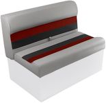 Wise 8WD100-1012 Deluxe Series 37" Pontoon Bench Seat Cushion Set (8WD100-1B-221 Base Required to Complete), Grey/Red/Charcoal