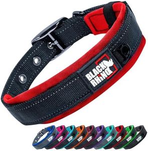 Black Rhino - The Comfort Collar Ultra Soft Neoprene Padded Dog Collar for All Breeds, Dog Collars for Large Dogs - Heavy Duty Adjustable Reflective Weatherproof (Large, Red/Black)