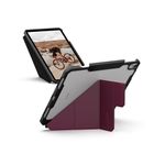 URBAN ARMOR GEAR UAG Designed for iPad Air 11" Case (6th Gen 2024 M2) A2902 A2903 A2904 Rugged Adjustable Multi-Angle Stand Auto Sleep/Wake Folio Cover w/Pencil Holder, Essential Armor Bordeaux