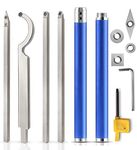 Carbide Lathe Tools, Wood Turning Tools for Lathe, Wood Lathe Turning Tools for Rougher Finisher Detailer Swan Neck Hollower, with 4 Extra Replacement Inserts