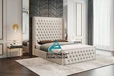 Upholstered Bed Frame, Ottoman Storage Bed Frame, Plush Velvet Bed Frame With Gas Lift Storage | No Mattress (Black Plush Velvet, 6FT Super King Size)