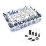 670Pcs 24 Values Electrolytic Capacitors Kit,Boffdock 0.1uF-1000uF Aluminum Electrolytic Capacitors Assortment Kit for TV,Stereo,LCD Monitor,Game with Storage Box for Tinker DIY