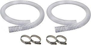 Sealproof 1.5" x 6 FT Pool Filter Pump Connection Hose for Above Ground Pools (2-Pack - 12 FT Total) 1-1/2 Inch Premium Kinkproof PVC Made in USA | Cut to Desired Length, with 4 Hose Clamps