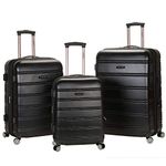 Rockland Melbourne Hardside Expandable Spinner Wheel Luggage, Black, 3-Piece Set (20/24/28), Melbourne Hardside Expandable Spinner Wheel Luggage