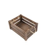 Strong Rope Handle Wooden Crates Storage Box Wooden Shelves Large Storage Box Christmas Eve Box (Brown, Large)