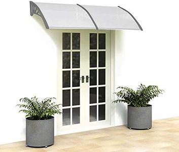 40"x80" Window Awning Exterior, Awnings for Doors，Polycarbonate Cover Entry Door Outdoor Patio Awning Canopy, Front Door Overhang Awning for Sun Shutter, UV, Rain and Snow Protection