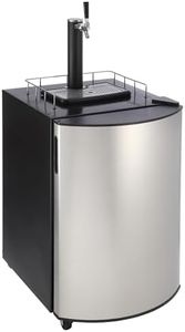 Garvee Beer Kegerator, Single Tap Draft Beer Dispenser, Full Size Stainless Steel Keg Refrigerator With Drip Tray, CO2 Cylinder, 32°F- 50°F Temperature Control, 128 L