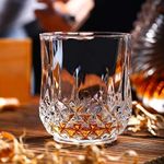 VILON Italian Premium Old Fashioned Crystal Whiskey Glass Set 6, 320 ML, Transparent (NEWYORK WHISKEY 300ML)